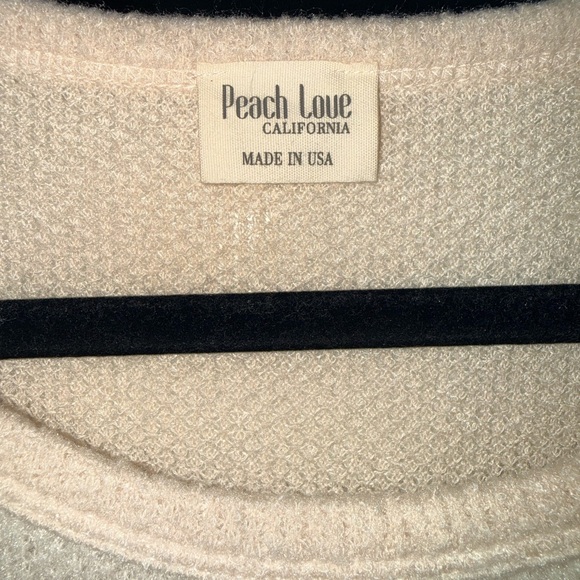 Peach Love California Cream Textured Knit Babydoll Dress - Picture 3 of 4